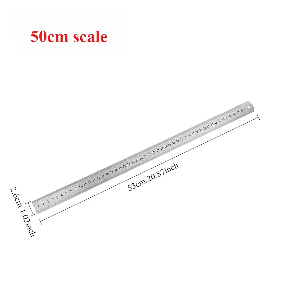 1Pcs Stainless Steel Metal Straight Ruler High Quality Double Sided Precision Measuring Tool Scale Metric Ruler Accessories 20/30/40/50cm