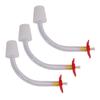  Feeder Tubes with Red Flower Tips, 3 Pack Floral Replacement Feeding Tubes with Rubber Stoppers  Glass Feeder Parts for Garden