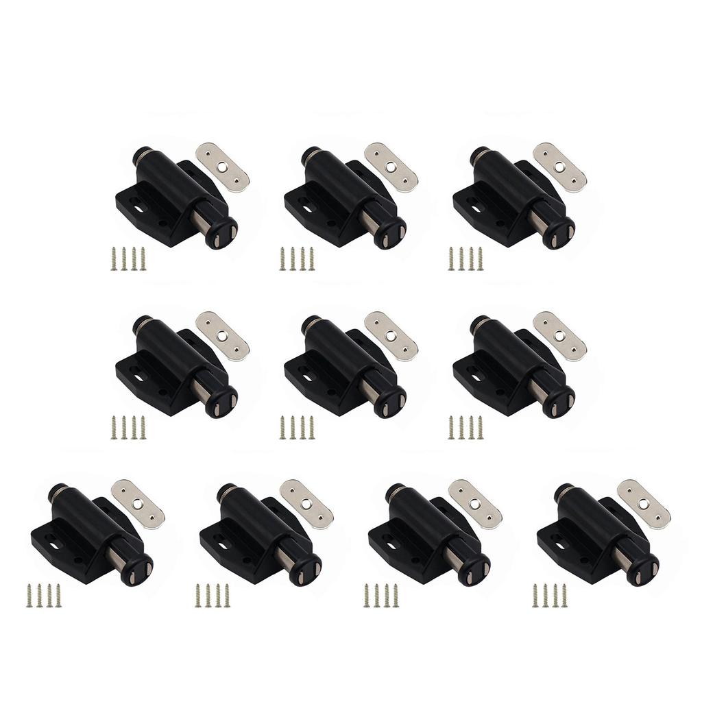 10 Pack Sturdy Stainless Steel Magnetic Push Open Door Catch Home Accessory for Cabinets Easy to Installion Latches