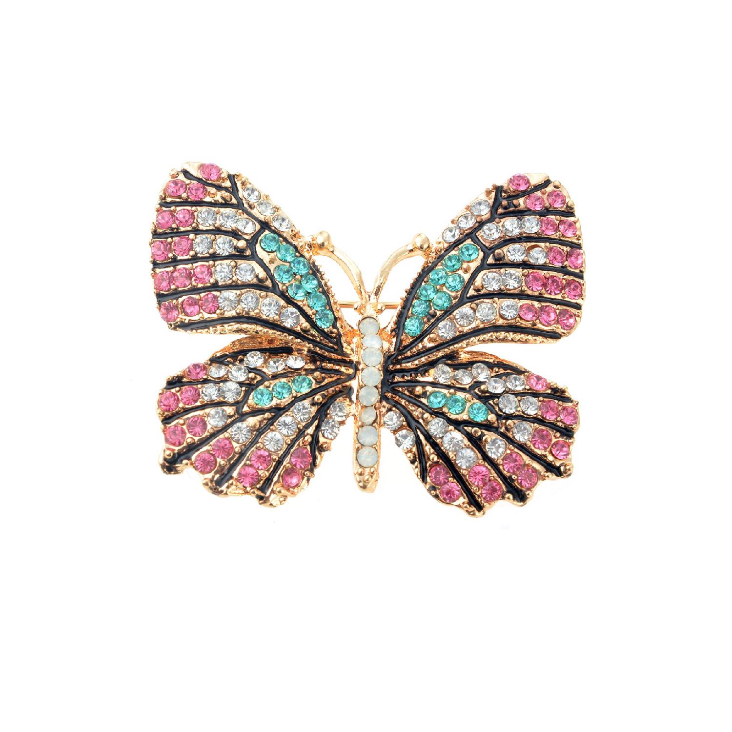 

Розовая брошь-бабочка