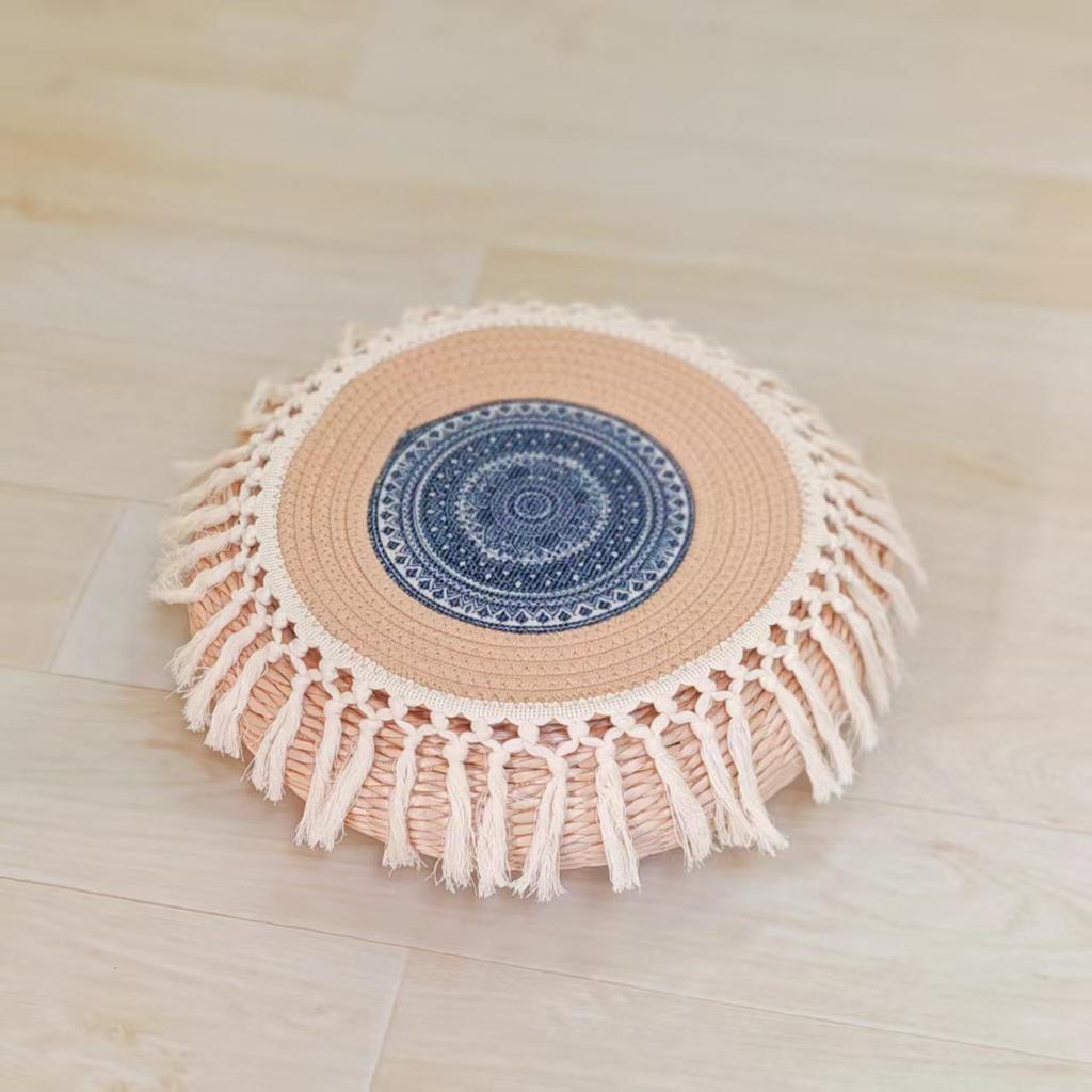 Round Tatami Floor Cushion for Reading, Meditation, and More