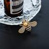 Elegant Gold-Tone Bee Brooch with Pearl and Rhinestones for Women and Girls