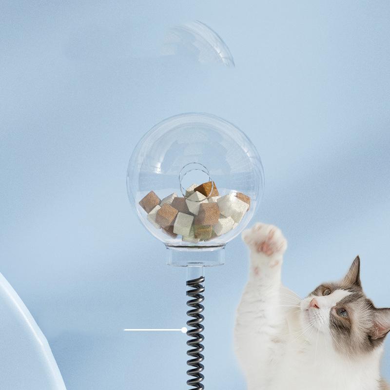 Pet Toys 1PC Cat Carousel Spring Leakage Ball Cat Play Tray Tease Cat Self-High Pet Supplies Household Cat Toy