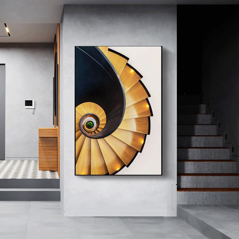 

Абстрактные желтые лестницы холст постеры и принты входная живопись современные настенные картины для гостиной проход модное настенное искусство 50x70cm