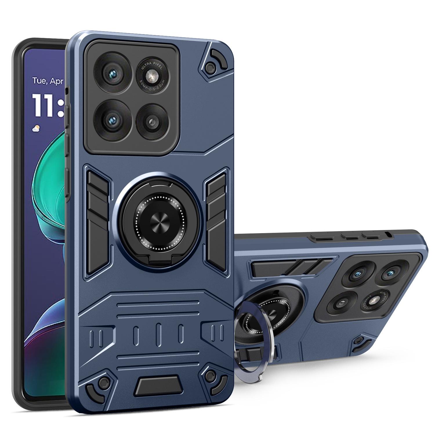 

For Motorola Edge 60 Fusion 5G/Edge 60 5G Case with Ring Holder Kickstand PC + TPU Anti-Fall Phone Cover