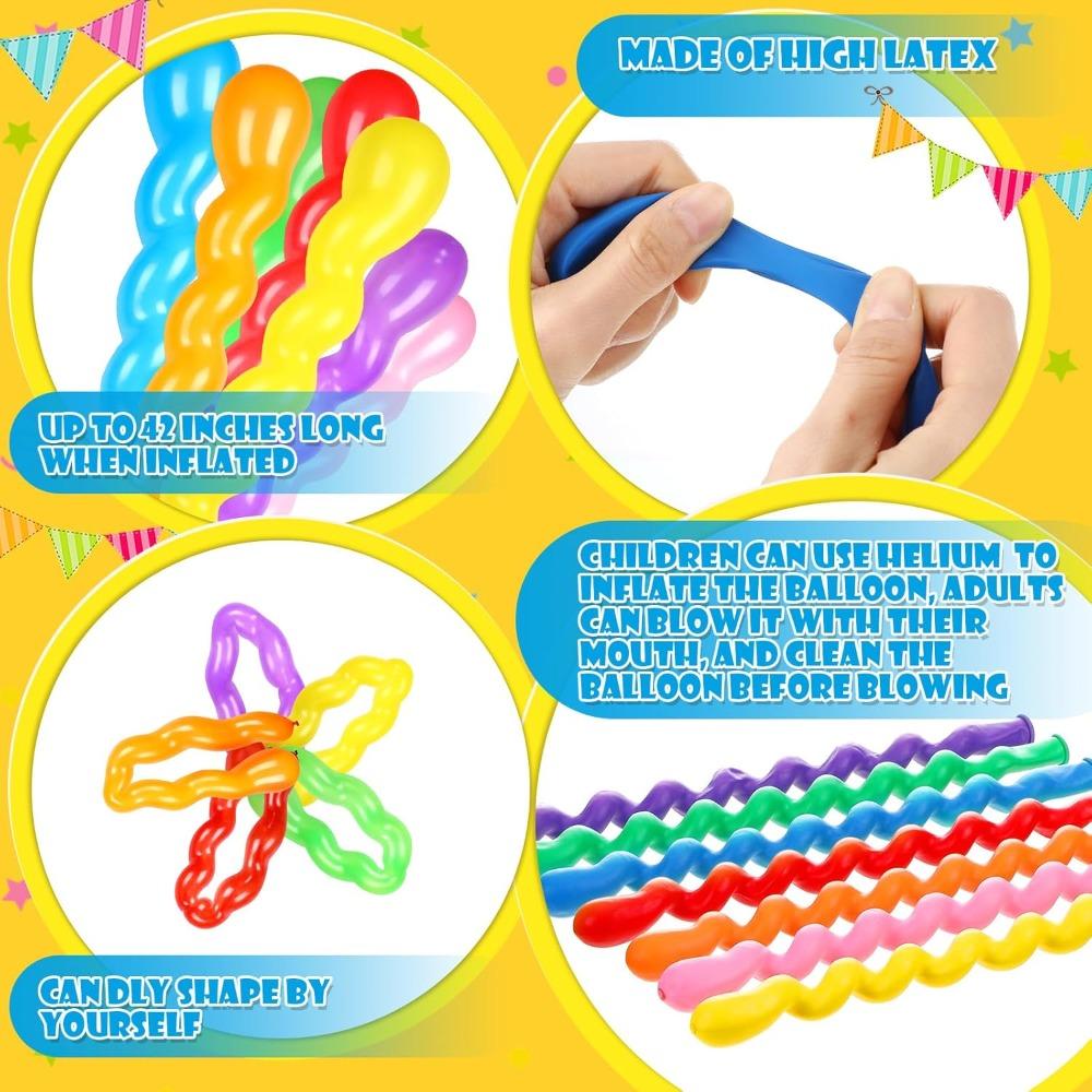 100 Vibrant Spiral Latex Balloons—perfect for Joyful Celebrations, Holiday Decorations, and Adding A Touch of Fun To Home Decor!