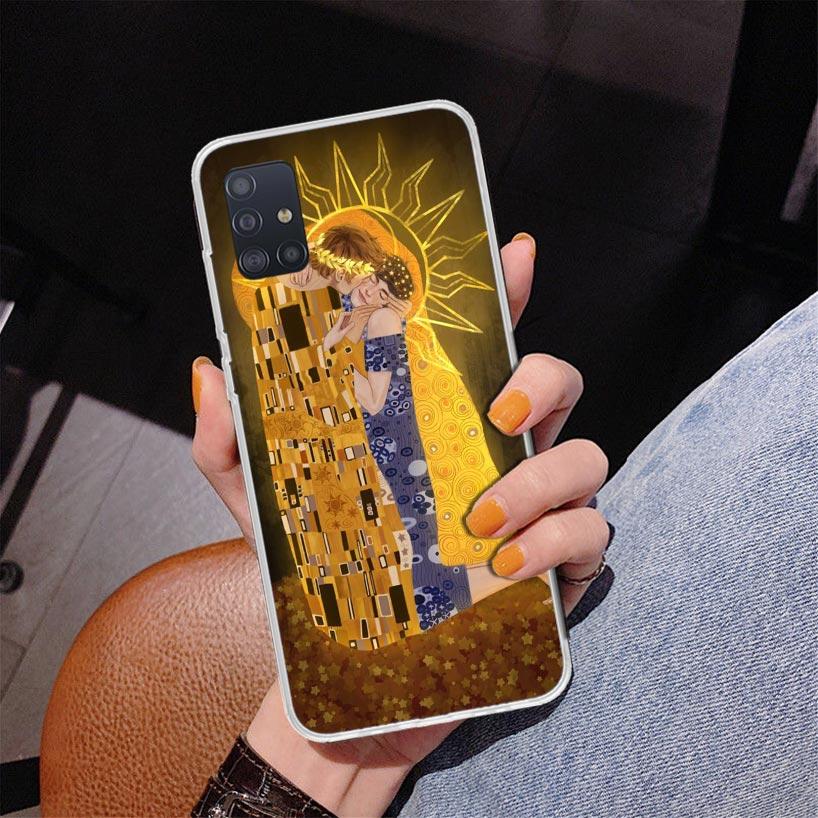 Kiss by Gustav Klimt Desig Phnoe Case for Samsung Galaxy A51 A50S A71 A70 A41 A40 A31 A30 A21S A20S A10S A21S A6 A7 A8 A9 Cover