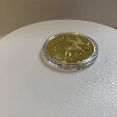1PC Golden Angel Girl 7 Commemorative Medal Painted Emblem Relief Commemorative Medal Commemorative Coin