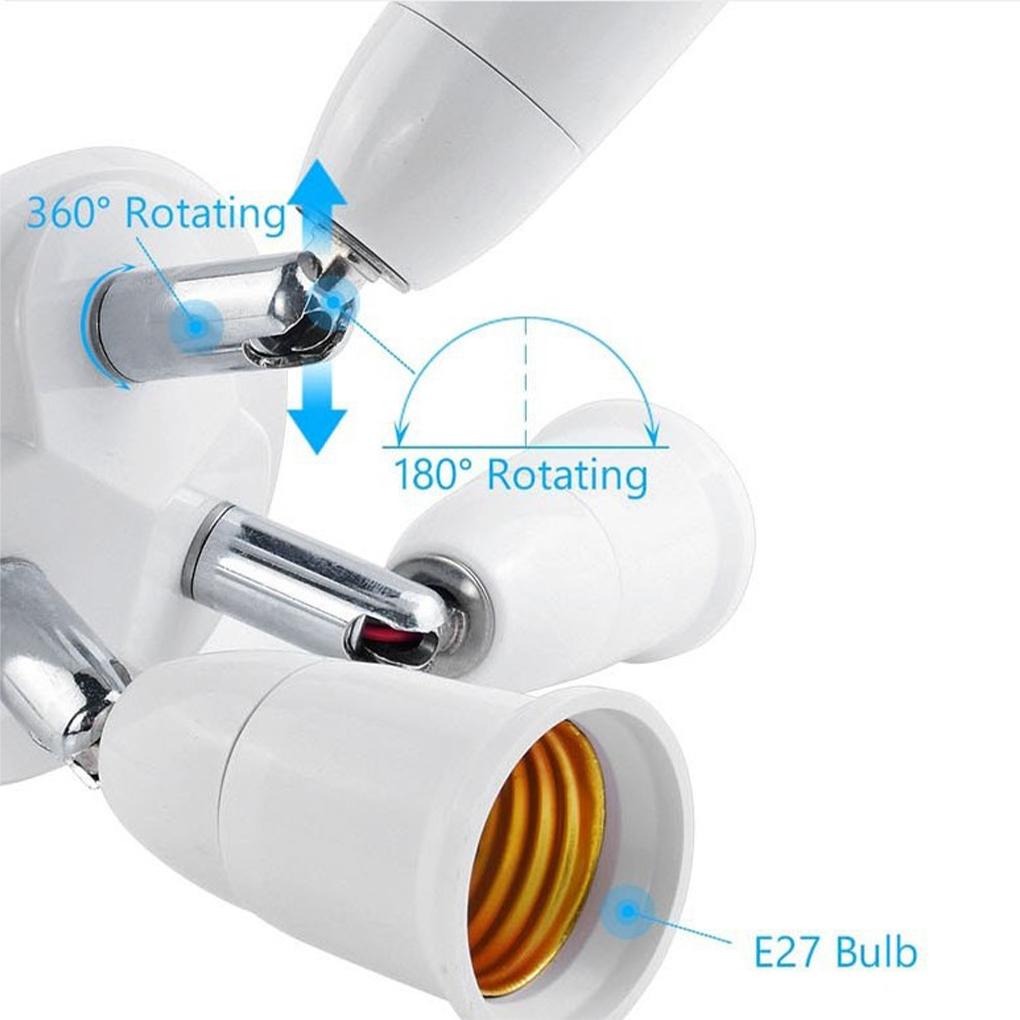E27 Splitter 220V 3A Lamp Bulb Socket Converter Light Adapter Improvement Plastic Portable Holder Warehouse Accessory