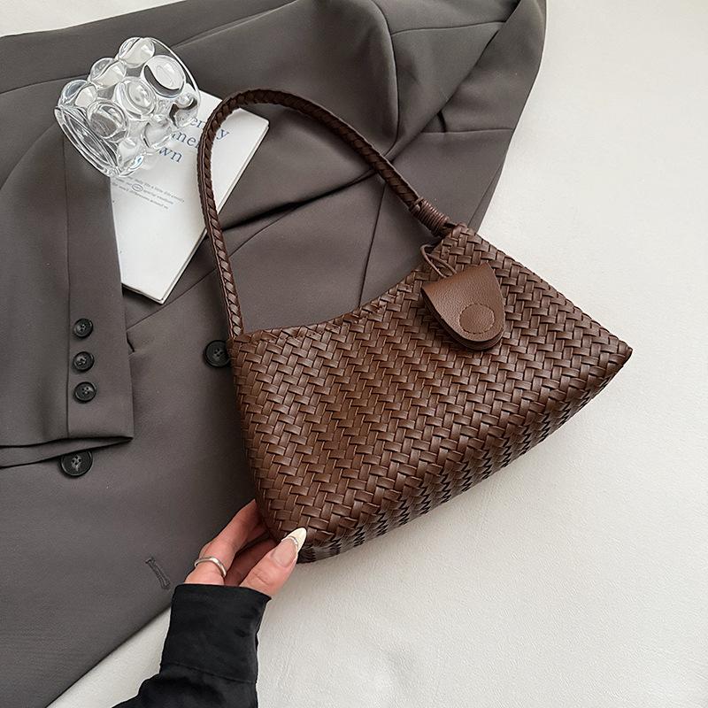 Korean Niche Hand-woven Underarm Bag Women's Fashion Casual Portable Mother and Child Bag Large Capacity Shoulder Bag Women's Bag