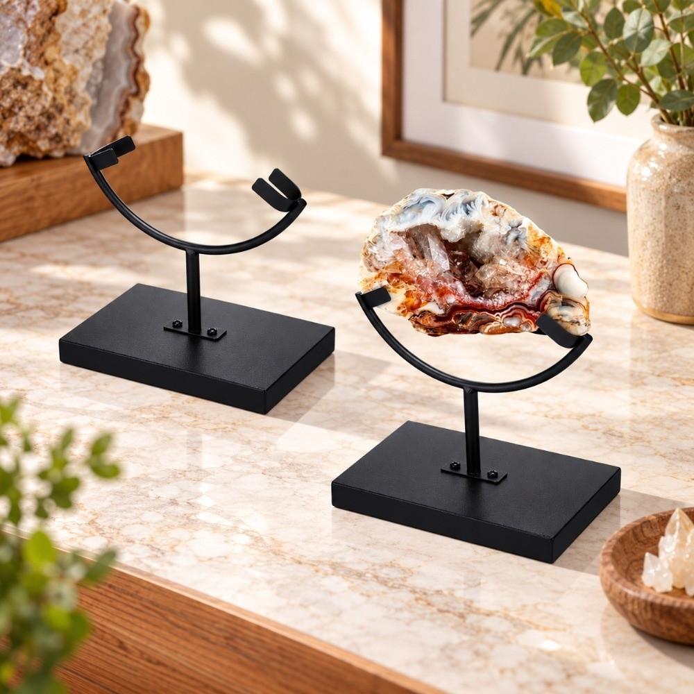 Metal Rock Display Stand Anti-rust Rock Organizer Save Space Rock Storage Rack Home Office Decors