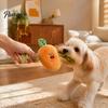 Aggressive Chewer Toy Stuffed Vegetable Dog Toy, Interactive Squeaky Chew Plush Carrot Eggplant Green Pepper with Rope Arm for Tug-of-war, Small