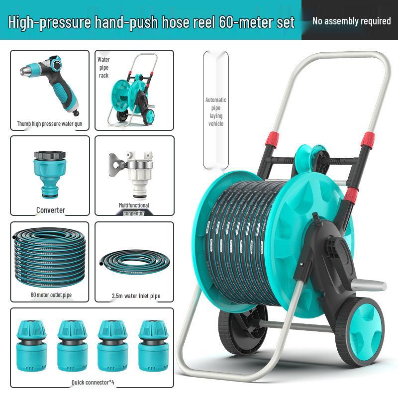 High-Pressure Water Hose with Automatic Storage Reel for Gardening and Car Washing