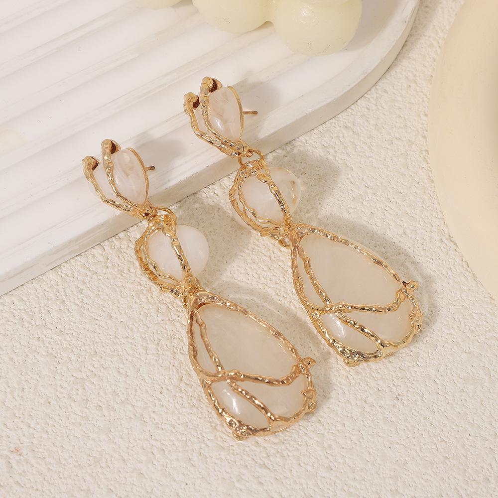 Exaggerated Geometric Acrylic Resin Pendant Earrings