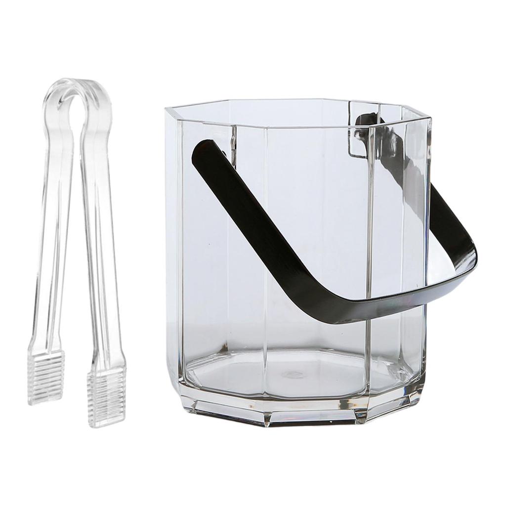 Small Ice Bucket, Champagne Bucket with Handle, Clear Wine Chiller for Home Bar Party Cafe