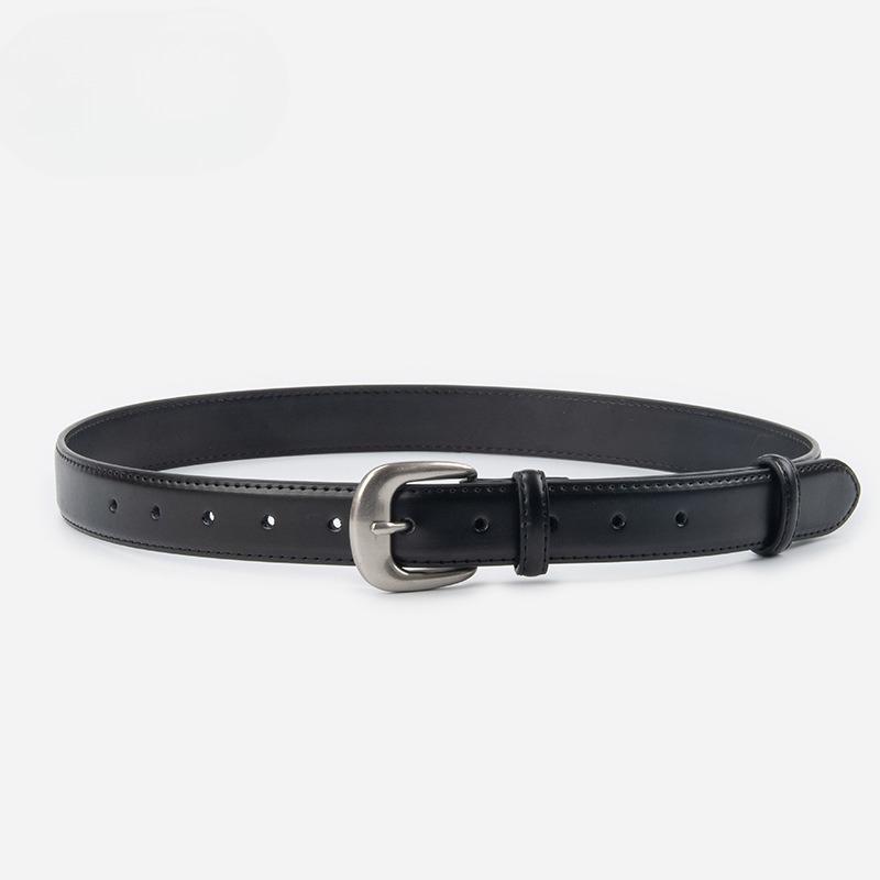 Genuine Leather Women's Belt Cowhide with Casual Pants Coat Jacket Decoration Simple and Versatile Women's Belt
