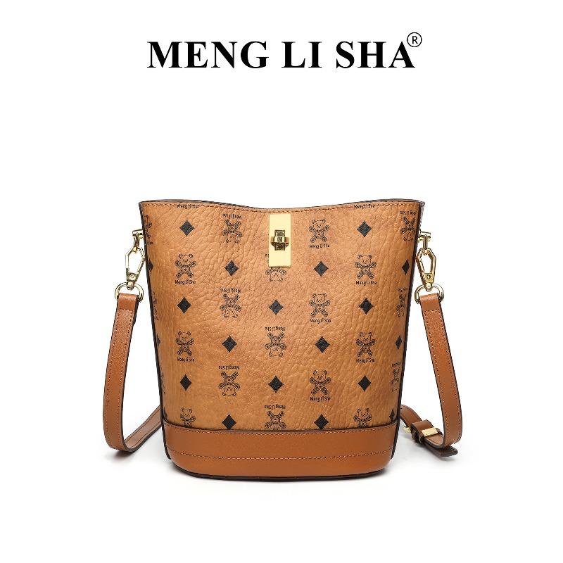 

Niche retro high-end printed portable bucket bag women s new temperament commuter bag shoulder messenger bag