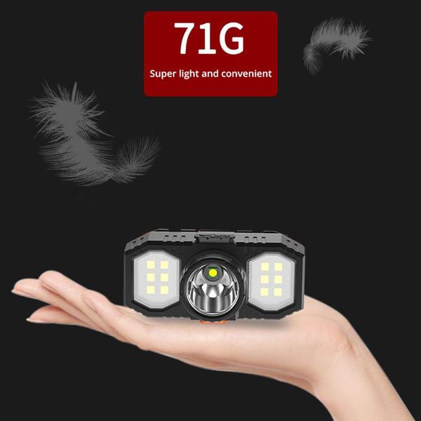 LED Headlamp 3 Mode USB Rechargeable Head-mounted Flashlight 18650 Battery Led Searchlight Waterproof Night Fishing Lamp