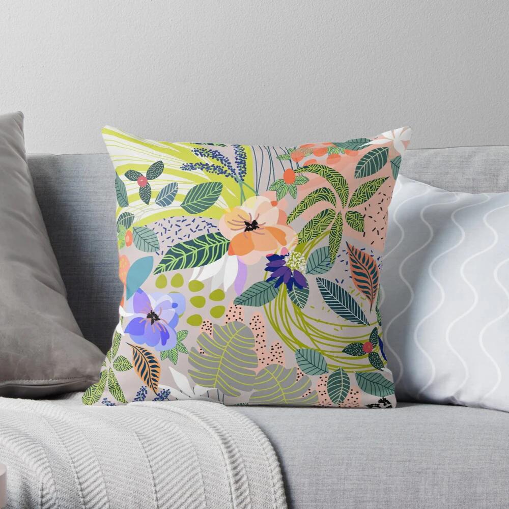 Simple Bedroom Living Room Decoration Sofa Bed Pillowcase Abstract Human Animal Flower Pattern Home  Cushion Cover