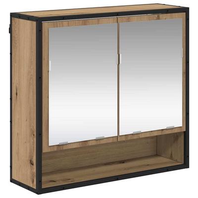 Wall Mounted Shelf Unit with Shelf Artisan Oak Finish 65 X 20 X 60 Cm