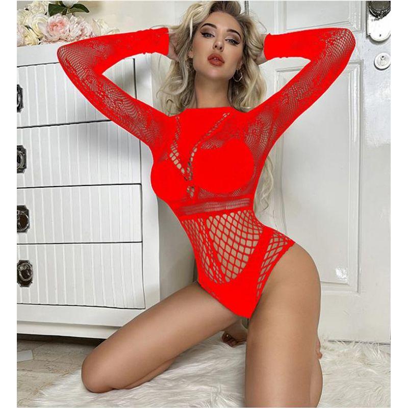 

Модный сетчатый боди Женский Bököddies Сексуальный комбинезон Боди Тедди Женский Red not hot drill All yards