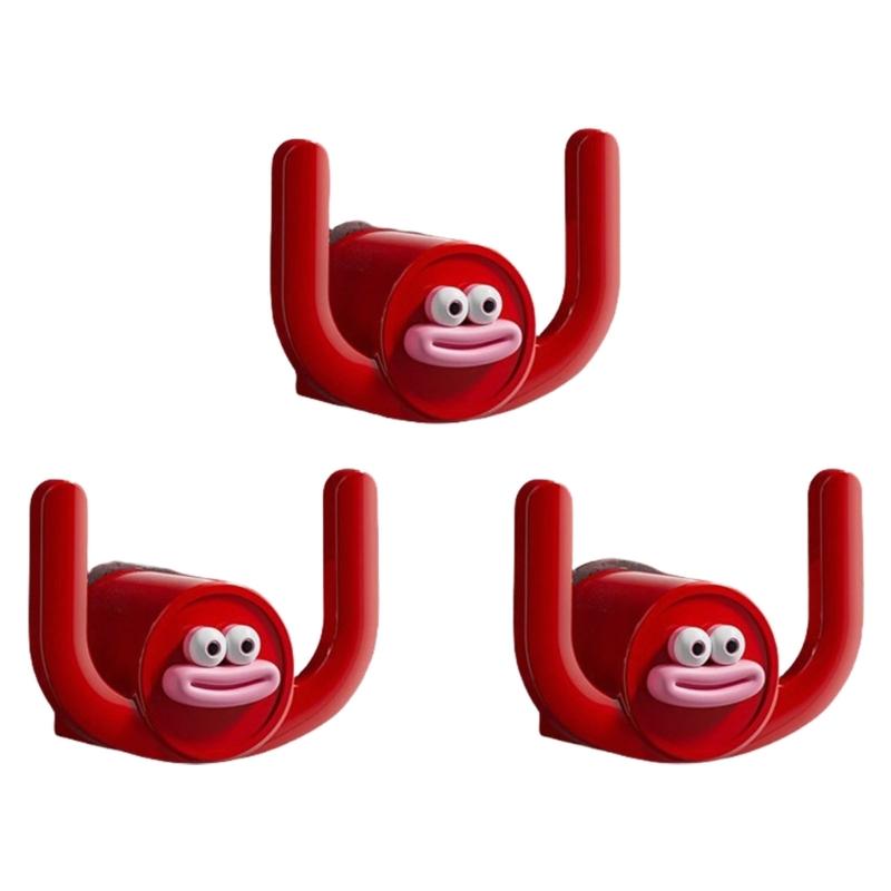 3Pieces Sturdy Without Punch Bathroom Hanging Hook Plastic Materials Portable Accessory for Extra Storage in Kitchens