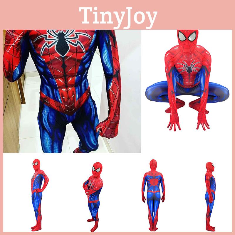 Spiderman Armor Mk Iv Jumpsuit Spiderman Cosplay Costume Halloween Kids Adult
