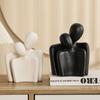 Ceramic Abstract Simple Character Decoration Creative Hugging Couple Figurine Modern Home Desktop Living Room Bookshelf Ornament