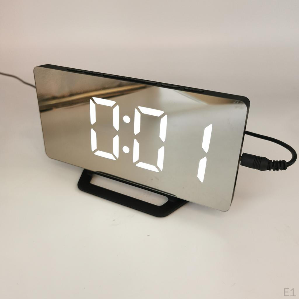 Digital , mirror Electronic Clocks, with Charging Ports,Modern Clocks for Bedrooms
