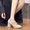 Niche Design Sense Mary Jane High Heels Summer with Skirt Cheongsam He Xiu Small Man Not Tired Feet Wedding Shoes