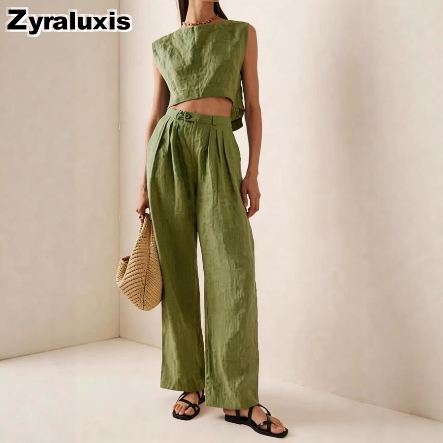 New Women's Summer Breathable Comfortable Crew Neck Loose Casual Set