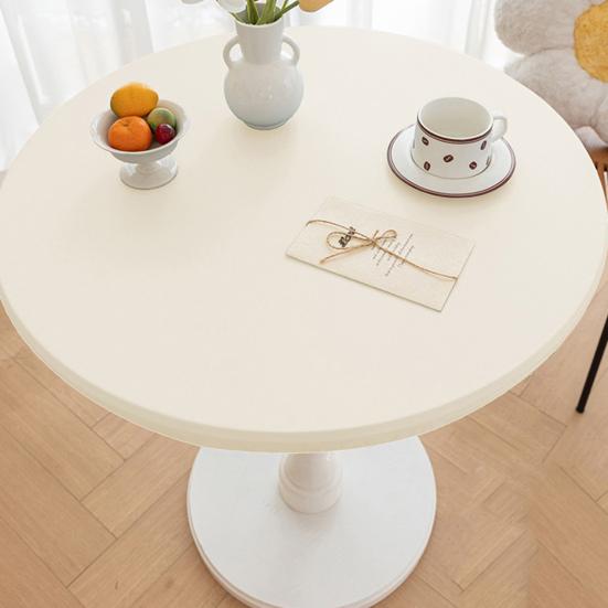 Round Fitted Tablecloth Elastic Table Cover Waterproof Wipeable Table Cloth for Indoor Outdoor Picnic Kitchen Dining 24"-47