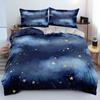 Luxo galáxia azul escuro conjunto de cama gêmeo completa rainha rei tamanho edredão/colcha conjunto estrelas brilhantes céu estrelado consolador capa