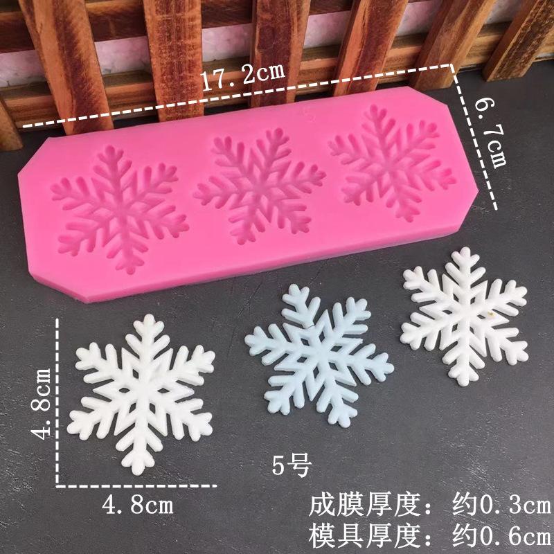 Christmas Snowflake Shaped Silicone Mold Handmade Chocolate Biscuit Cake Decoration Baking Tool DIY Candle Resin Casting Mold