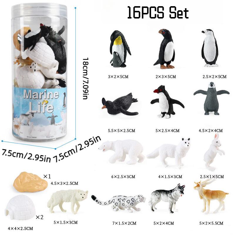 

Animals Polar 16pcs Figurines Simulation Educational Toys Kids Decoration Gift