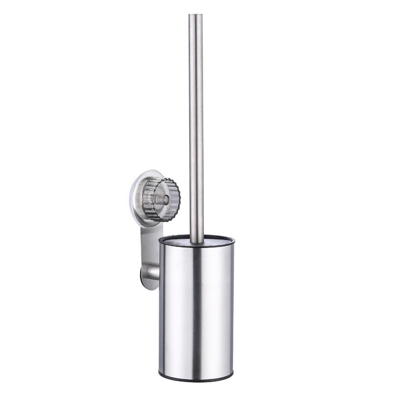 Wall-Mounted 304 Stainless Steel Toilet Brush Set for Bathroom Cleaning
