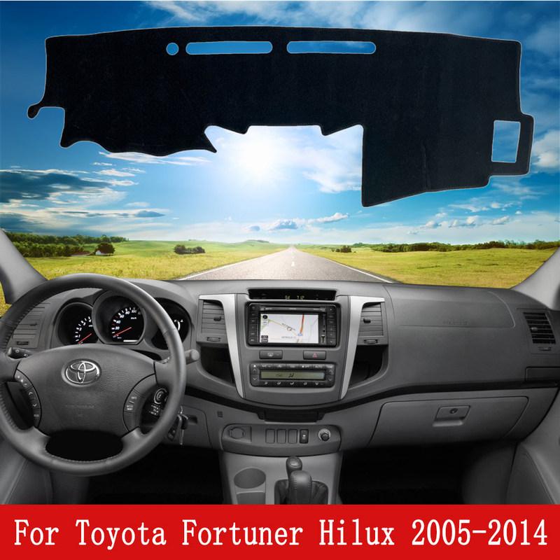 Car Dashboard Cover Dash Mat Pad for Toyota Hilux SW4 Fortuner AN30 AN50 AN60 2005~2014 Nonslip Cape Sunshade Accessories