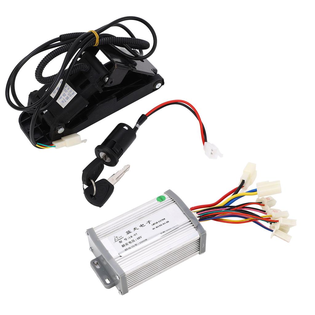 48V 1000w Brushed Motor Controller with Foot Throttle Pedal Electric Bicycles Conversion Kit for Electric Scooters Tricycles