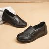 Soft-Sole Mom Shoes - Fall Flat Slip-On Leather Shoes Genuine Leather Middle-Aged & Elderly Women's Shoes Anti-Slip Plus Size