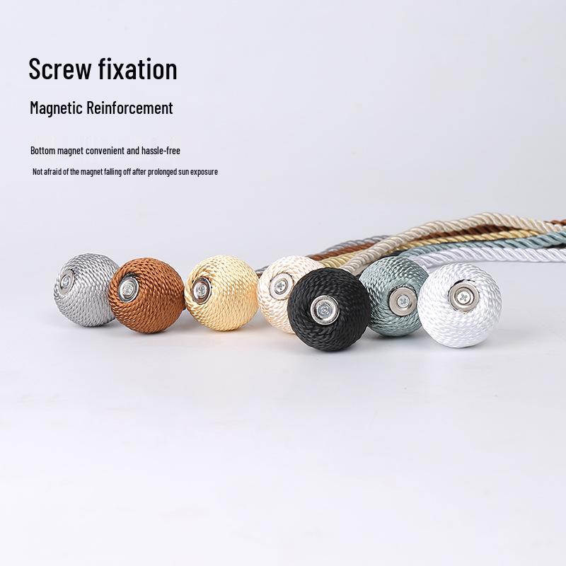 Modern No-Punch Magnetic Curtain Strap & Buckle