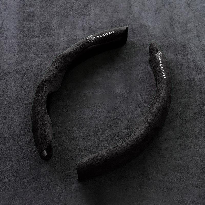 2pcs Car Steering Wheel Cover Suede Leather Anti-Slip For Peugeot 408 4008 308 3008 Rifter 5008 508 2008 208 RCZ 407 Stickers y6