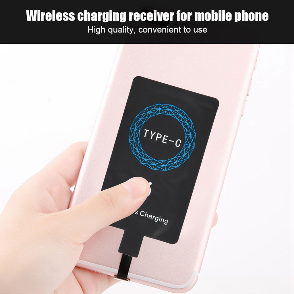 2Pcs Type C Wireless Adapter Portable Charging Receiver For Type C Mobile Phone Phone Wireless Charging Receiver