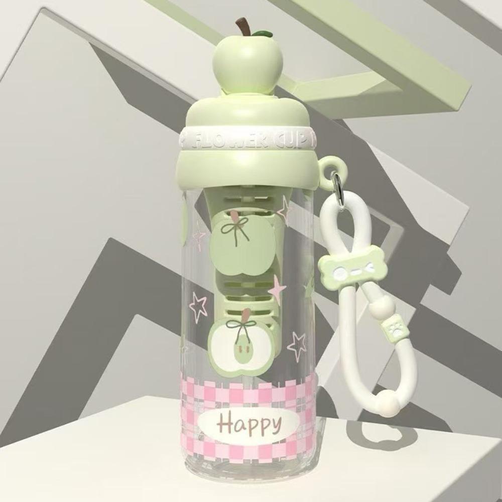 Plastic Student Straw Water Bottle Fruit Topper with Filter and Straw Flower Tea Cup Transparent Leak-proof Drinking Cup Travel
