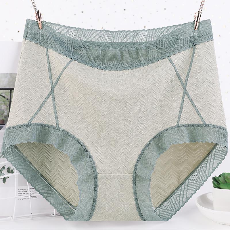 

Женское нижнее белье больших размеров из чистого хлопка с кружевом и высокой талией - 200 фунтов, летний стиль 2XL