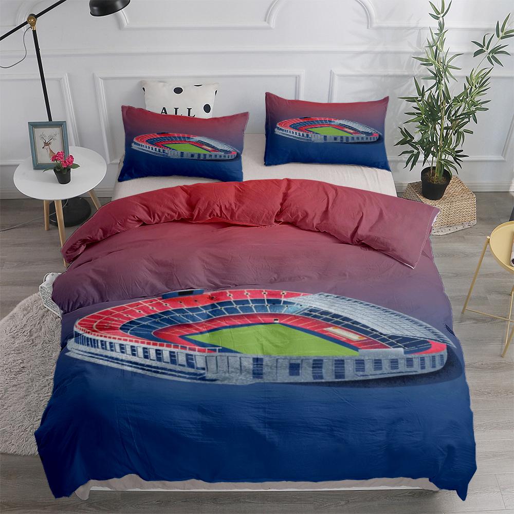 Fotbollsstadion Silhuett Poster Påslakanset UK Enkel Dubbel Queen King US Twin Full King Size Sänglinneset