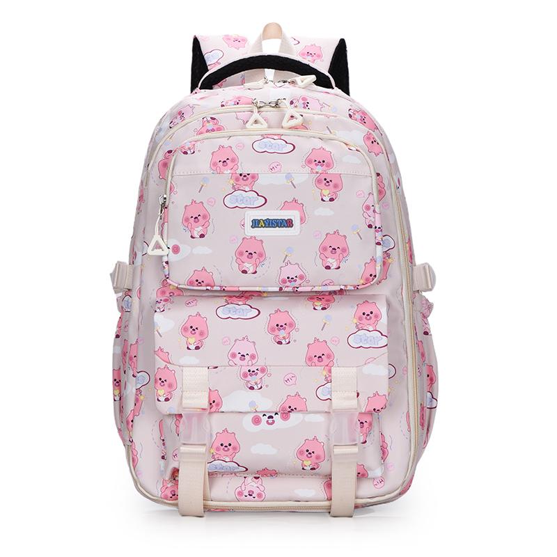 Women's Multi-Function Large Capacity Backpack Cartoon Print Student Schoolbag