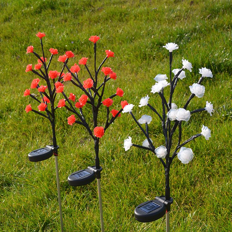 Customized Outdoor Cherry Blossom LED Solar Lights for Garden Decor