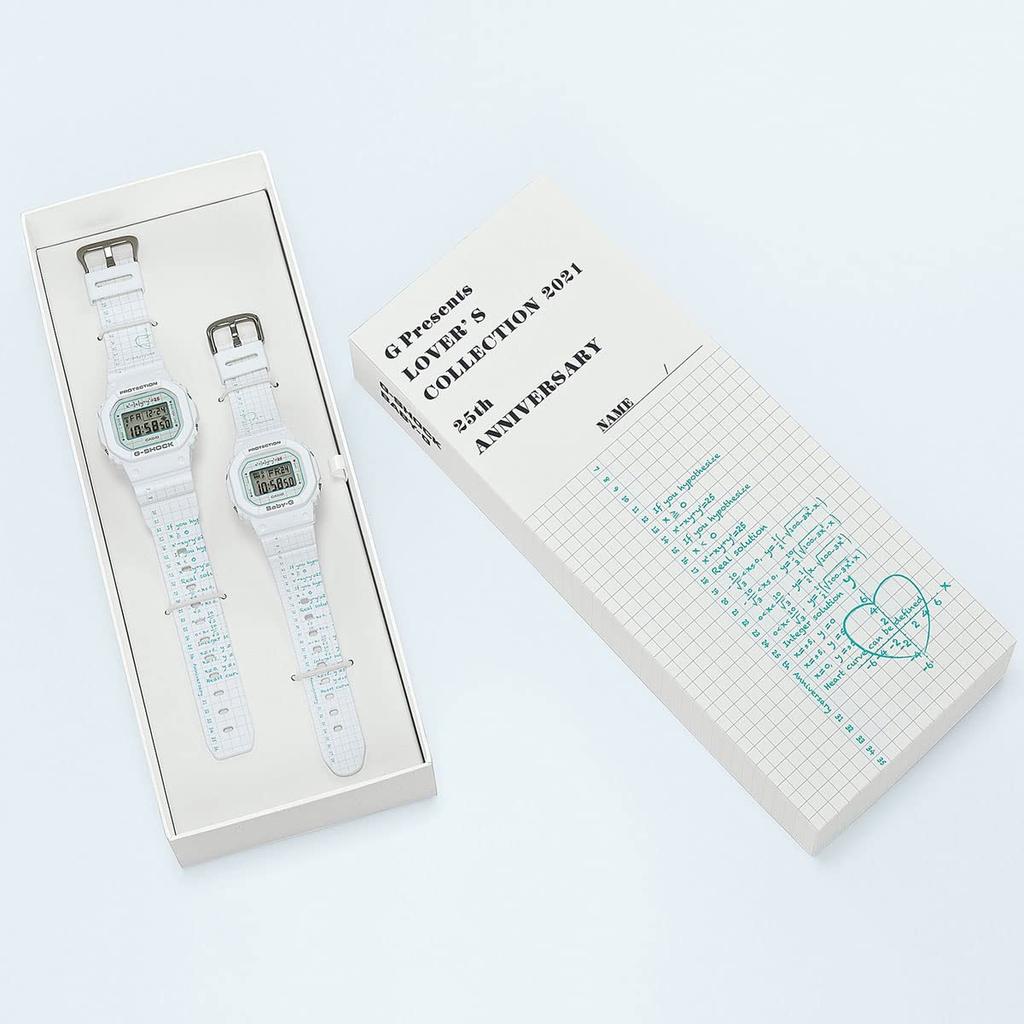 CASIO COLLECTION 2021 Casio Collection Equation of White Set Square Digital Love Collection Pair Same Model as LOVER'S Lover's LOV-21B-7 "The Love"