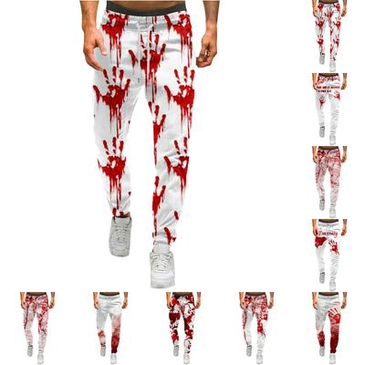 Men's Halloween Print Trousers Men's Casual Sports Trousers With Drawstring