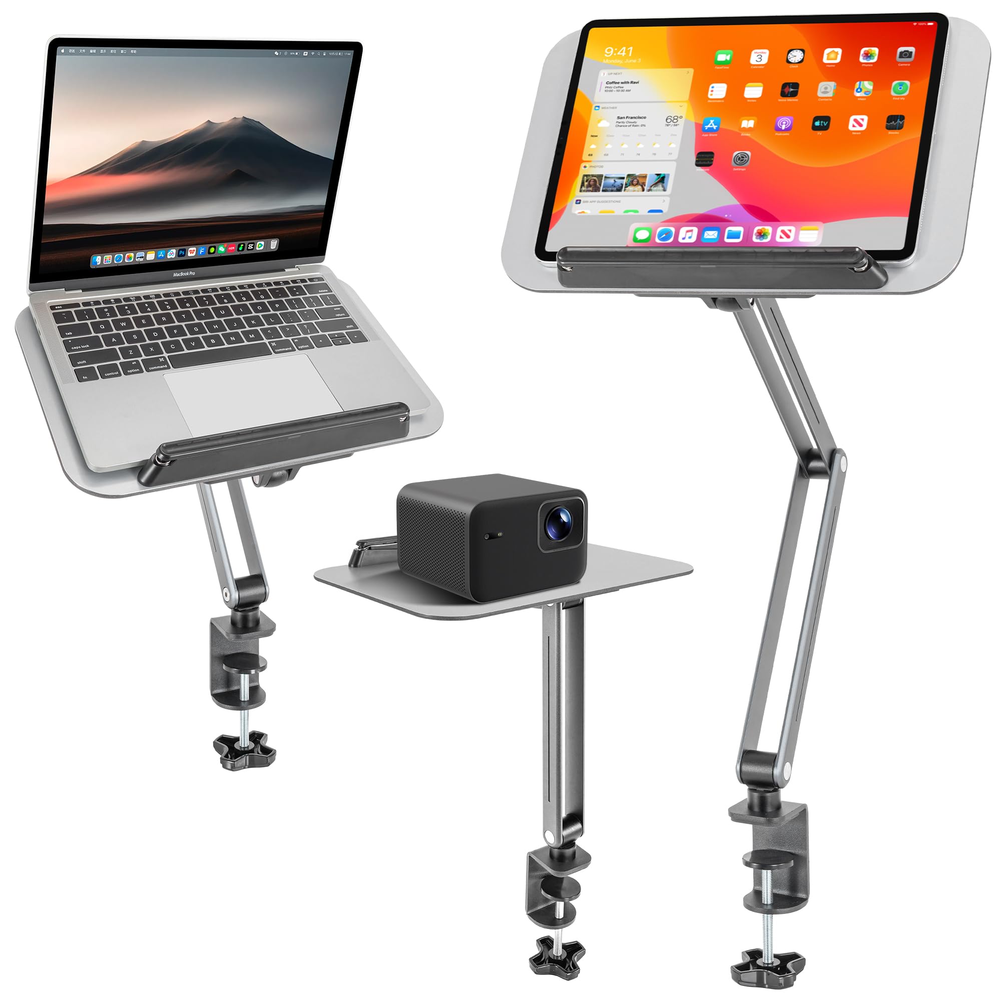 

Canbeat Book Tablet Tablet Reading iPad Desktop iPad Mobile Monitor Posture Heat Compatible with Inch Silver Clamp-Type Stand, Arm, Stand, Bookstand,